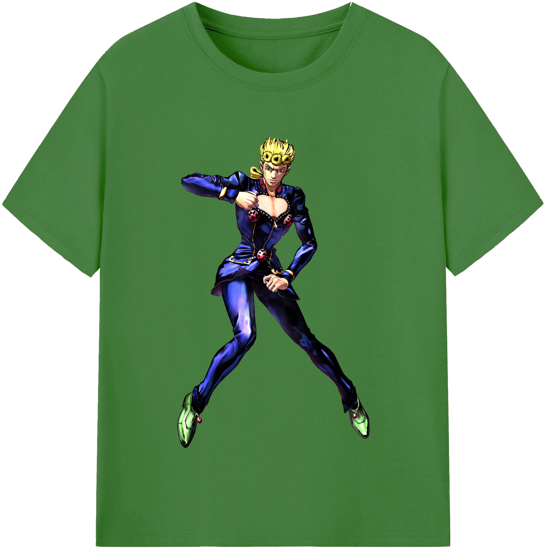 （画像用） ジョジョの奇妙な冒険 ジョルノ?ジョバァーナ JoJo's Bizarre Adventure Giorno Giovanna レディースカジュアルプリントTシャツ（綿100％）